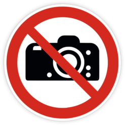 „Fotografieren verboten“-Aufkleber